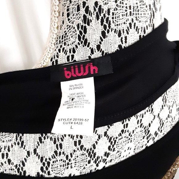 Blush Sequin Fox Muscle Tee Women Sz Large Backless Open Back Sleeveless Hi Low - Picture 4 of 4